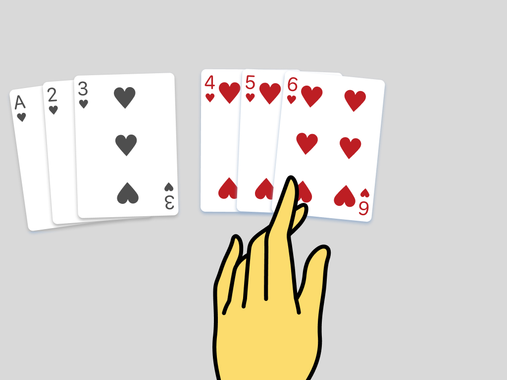 Figure 4: Deck of cards divided in the middle, discarding the previous right section.
