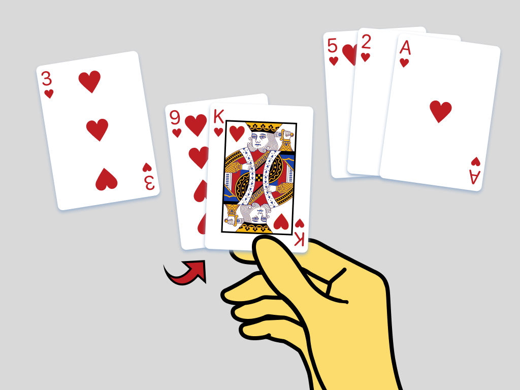 Figura 3: Intercambio del Rey de corazones con el Nueve de corazones.