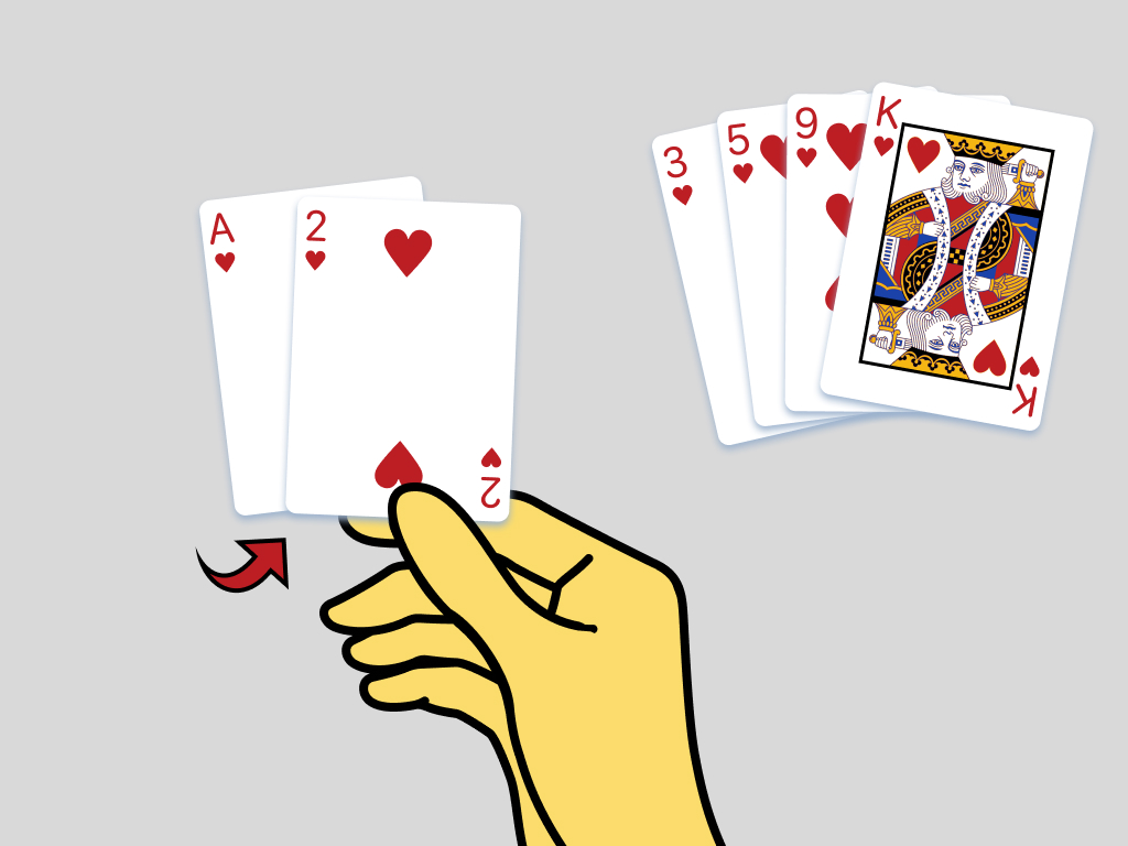 Figura 6: Intercambio del As de corazones con el Dos de corazones.