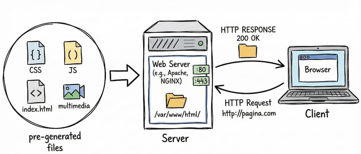 Figura 1: flujo de un sitio web estático